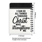 Personalized "I Can Do All Things" Spiral Journal