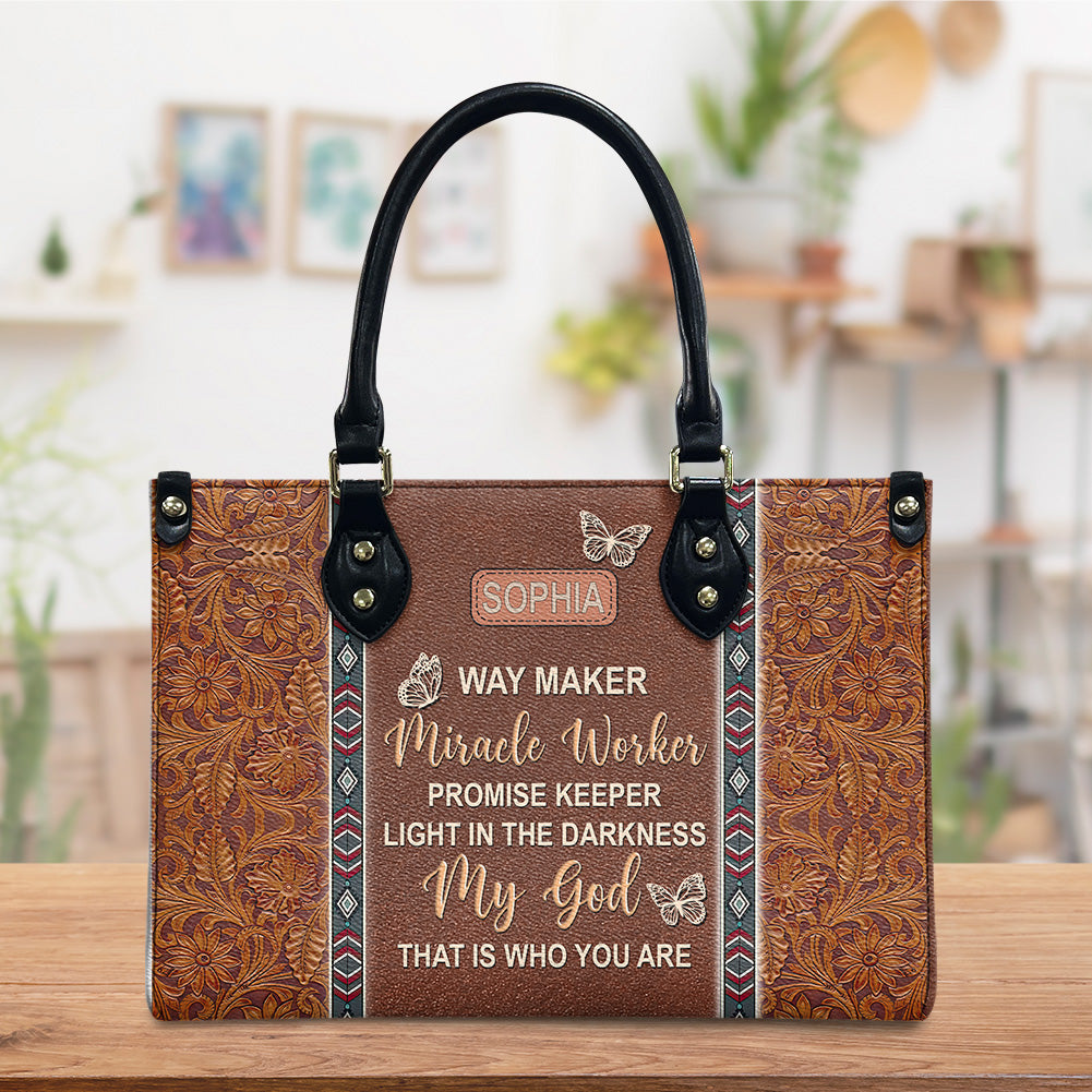 Way Maker Butterfly Carved Leather Handbag