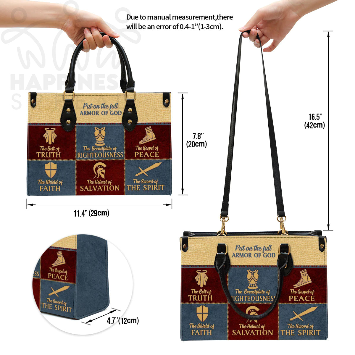 Personalized Gospel of Peace Leather Tote Bag