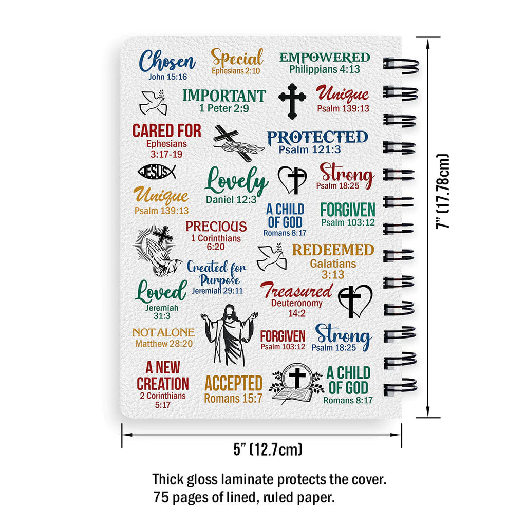 Personalized "God Says I Am" Christian Spiral Journal