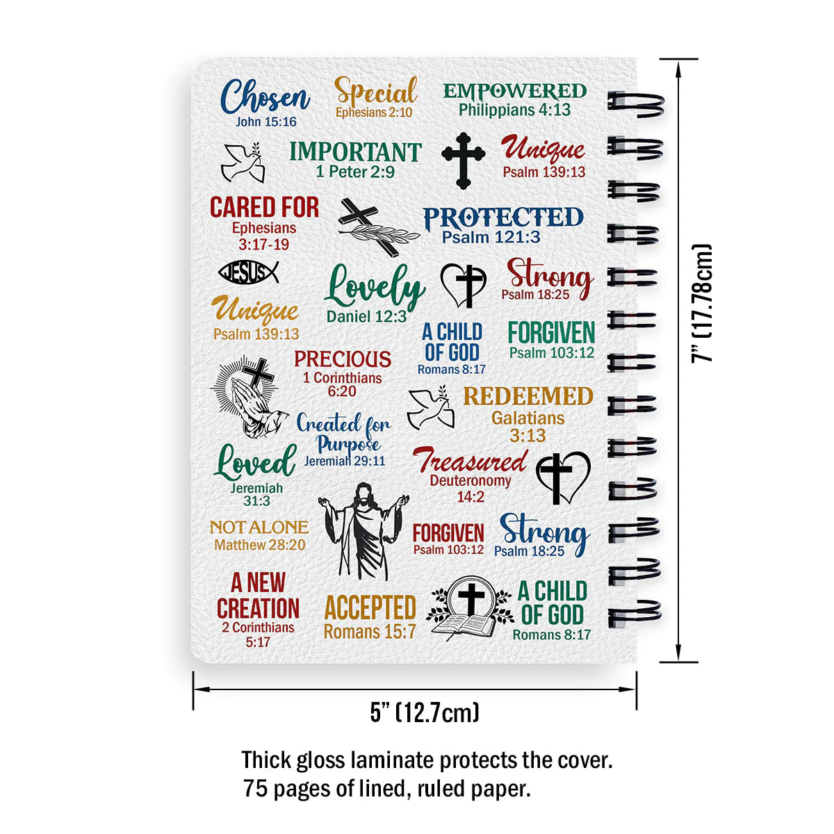 Personalized "God Says I Am" Christian Spiral Journal