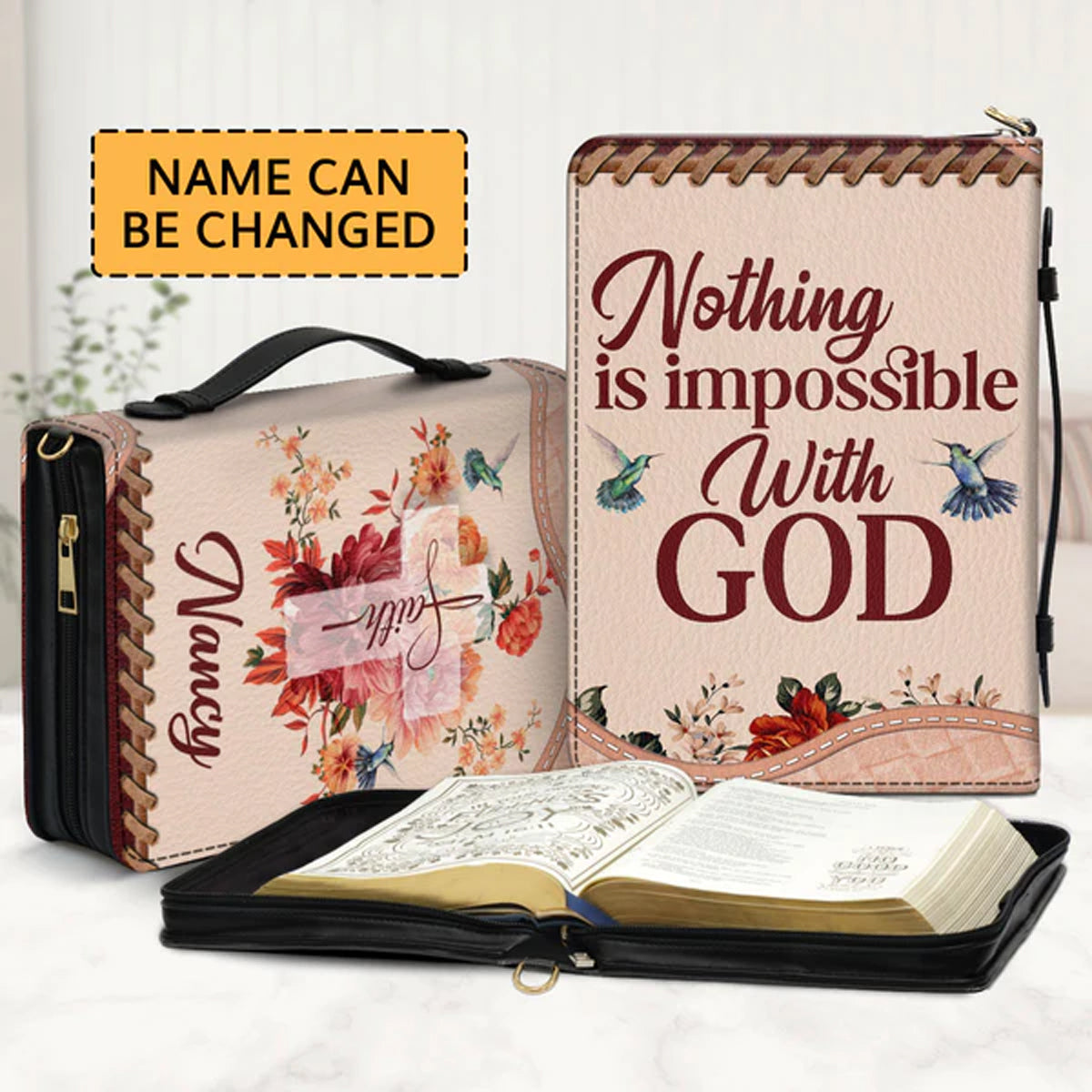 Personalized Nothing Is Impossible Bible Cover