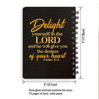 Personalized "Delight Yourself In The Lord" Spiral Journal