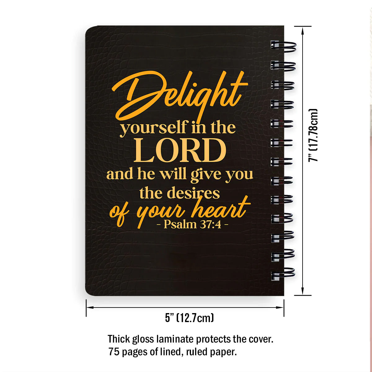 Personalized "Delight Yourself In The Lord" Spiral Journal