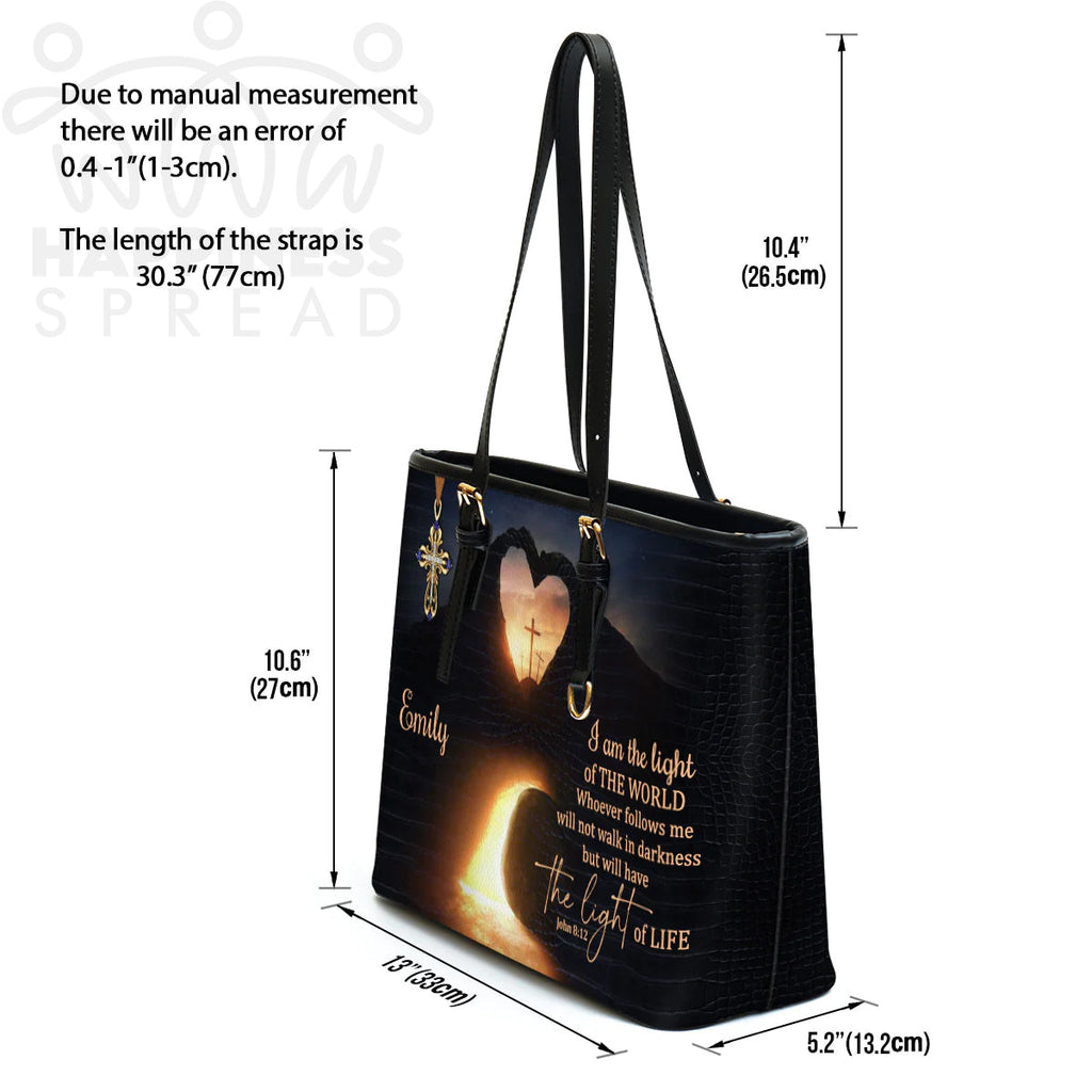 Personalized Light of the World Leather Handbag