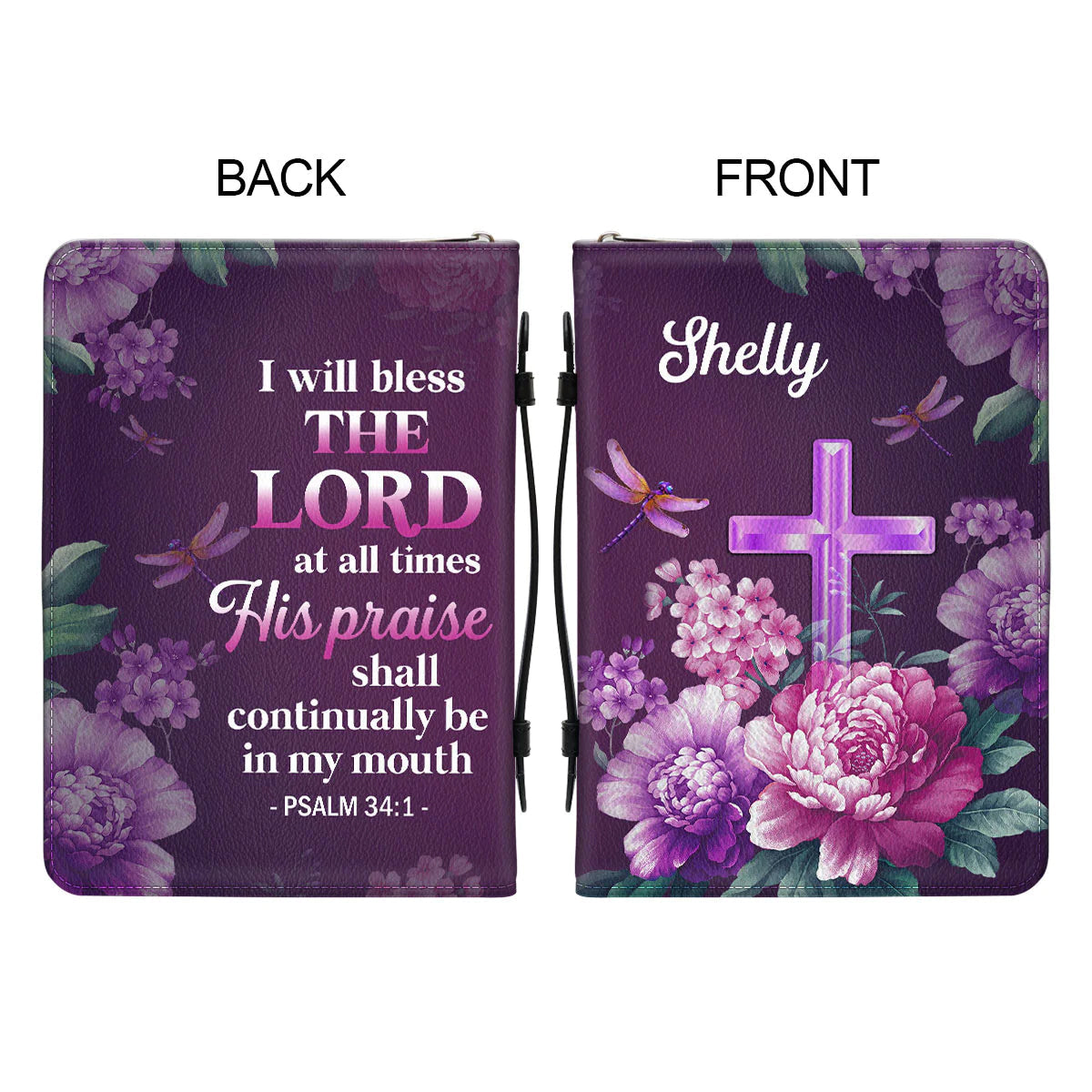 Personalized Psalm 34:1 Bible Cover Case