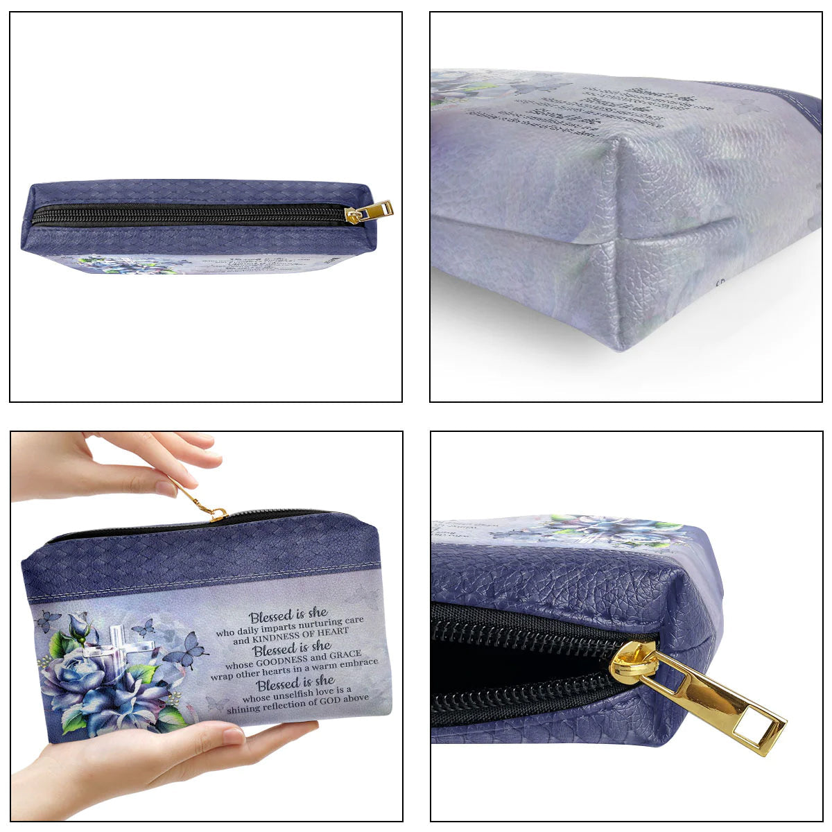 Blessed Is She Personalized Cosmetic Bag