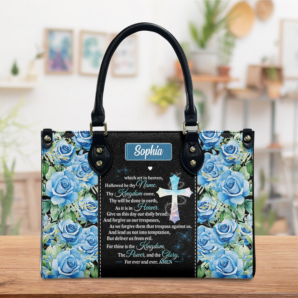 Personalized Our Father Leather Handbag