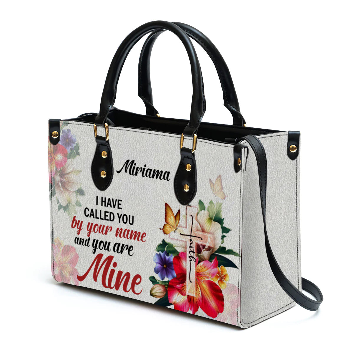Personalized Isaiah 43:1 Christian Leather Tote