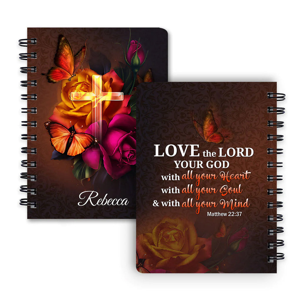 Personalized "Love The Lord" Matthew 22:37 Spiral Journal