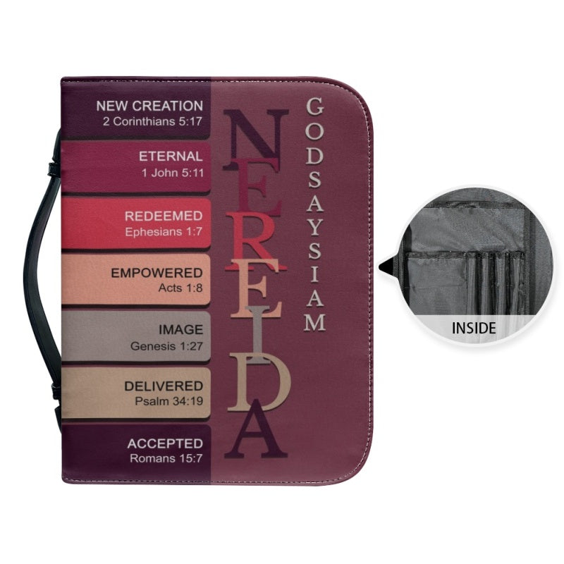 Personalized Red Name Meaning Bible Cover