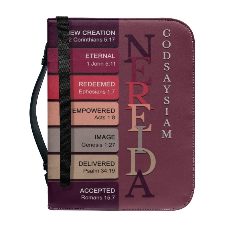 Personalized Red Name Meaning Bible Cover