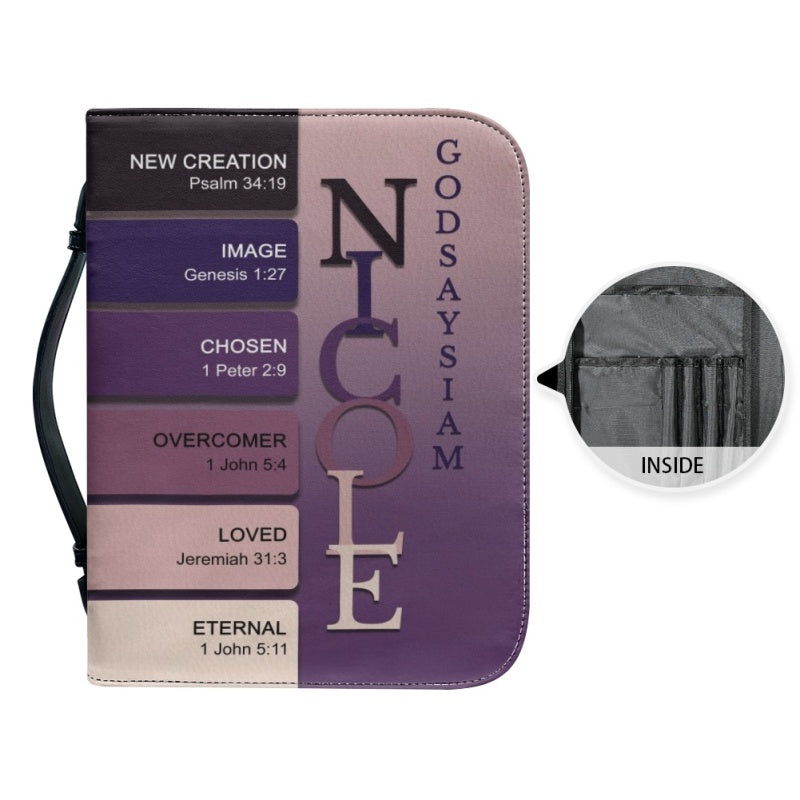 Personalized Name Meaning Lavender Bible Cover