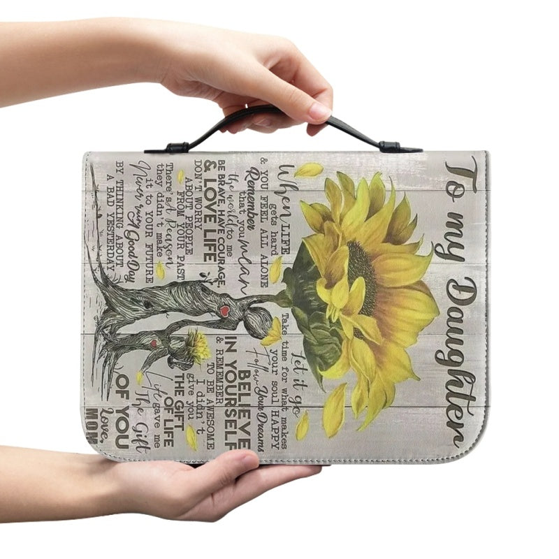 To My Daughter Personalized Floral Bible Cover