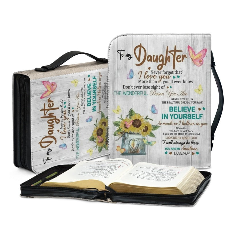 To My Daughter Personalized Floral Bible Cover