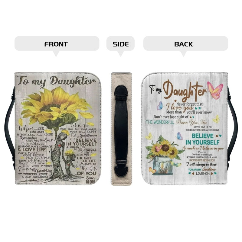 To My Daughter Personalized Floral Bible Cover