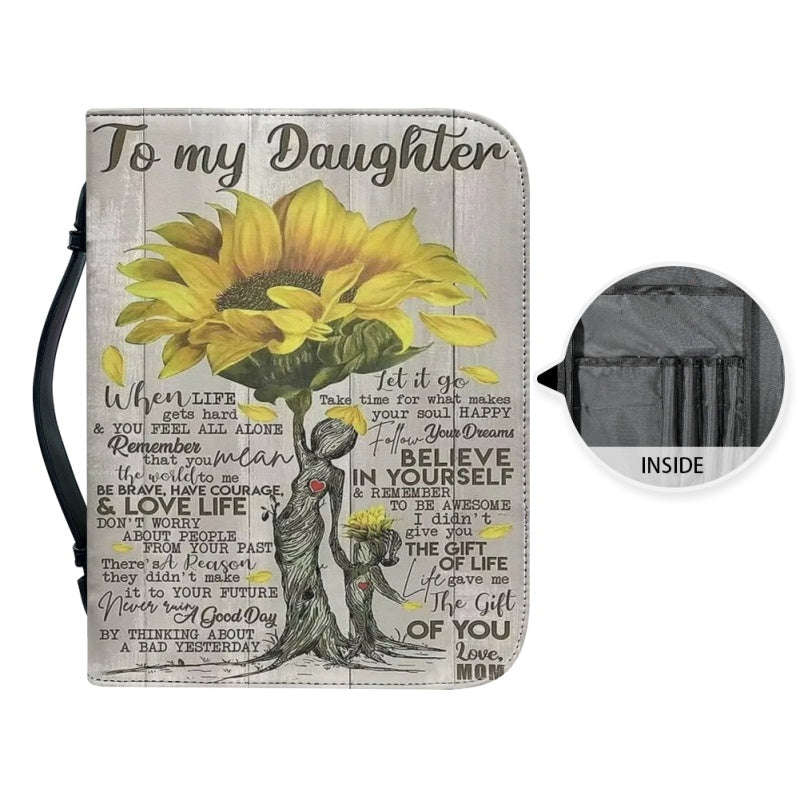 To My Daughter Personalized Floral Bible Cover
