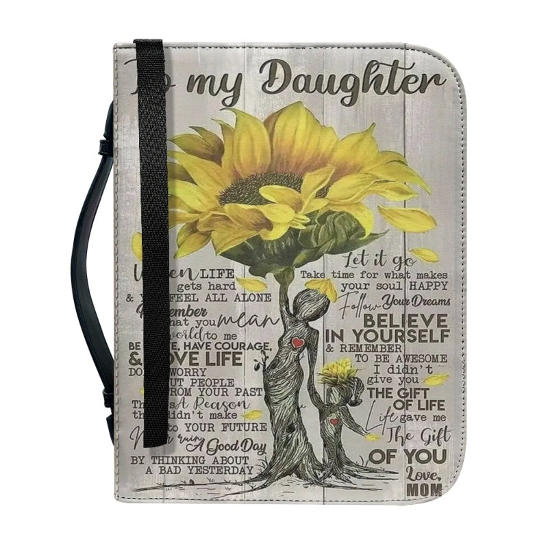 To My Daughter Personalized Floral Bible Cover