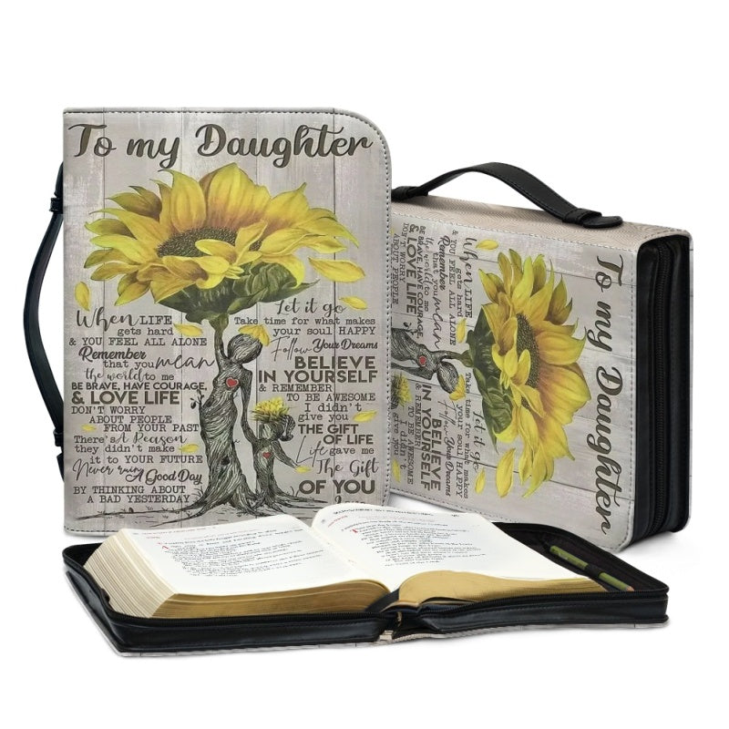 To My Daughter Personalized Floral Bible Cover