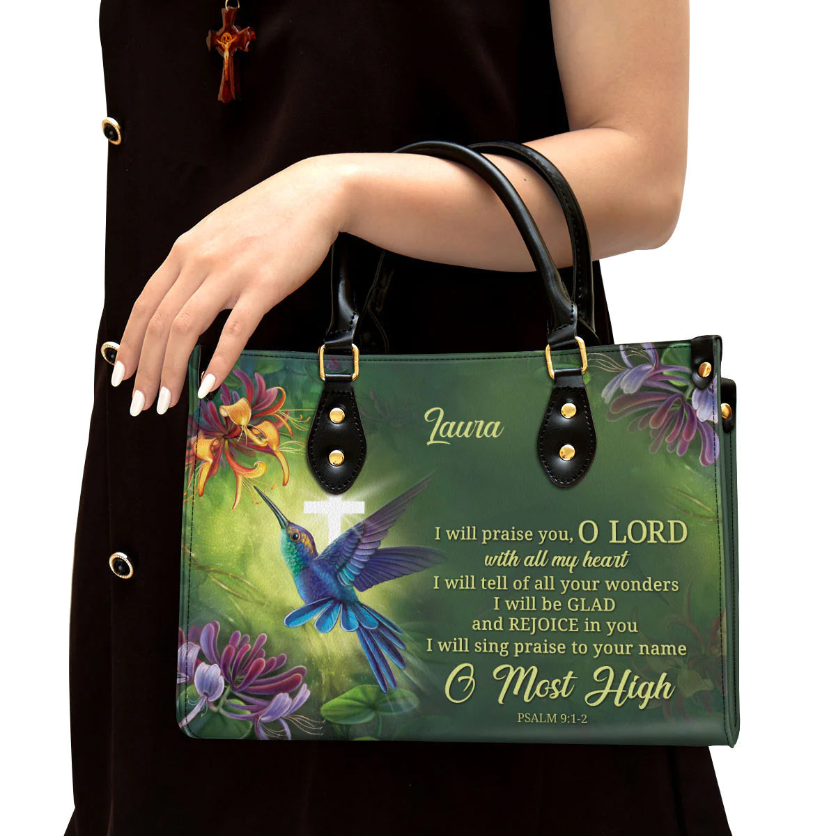 I Will Praise You Personalized Leather Tote Bag