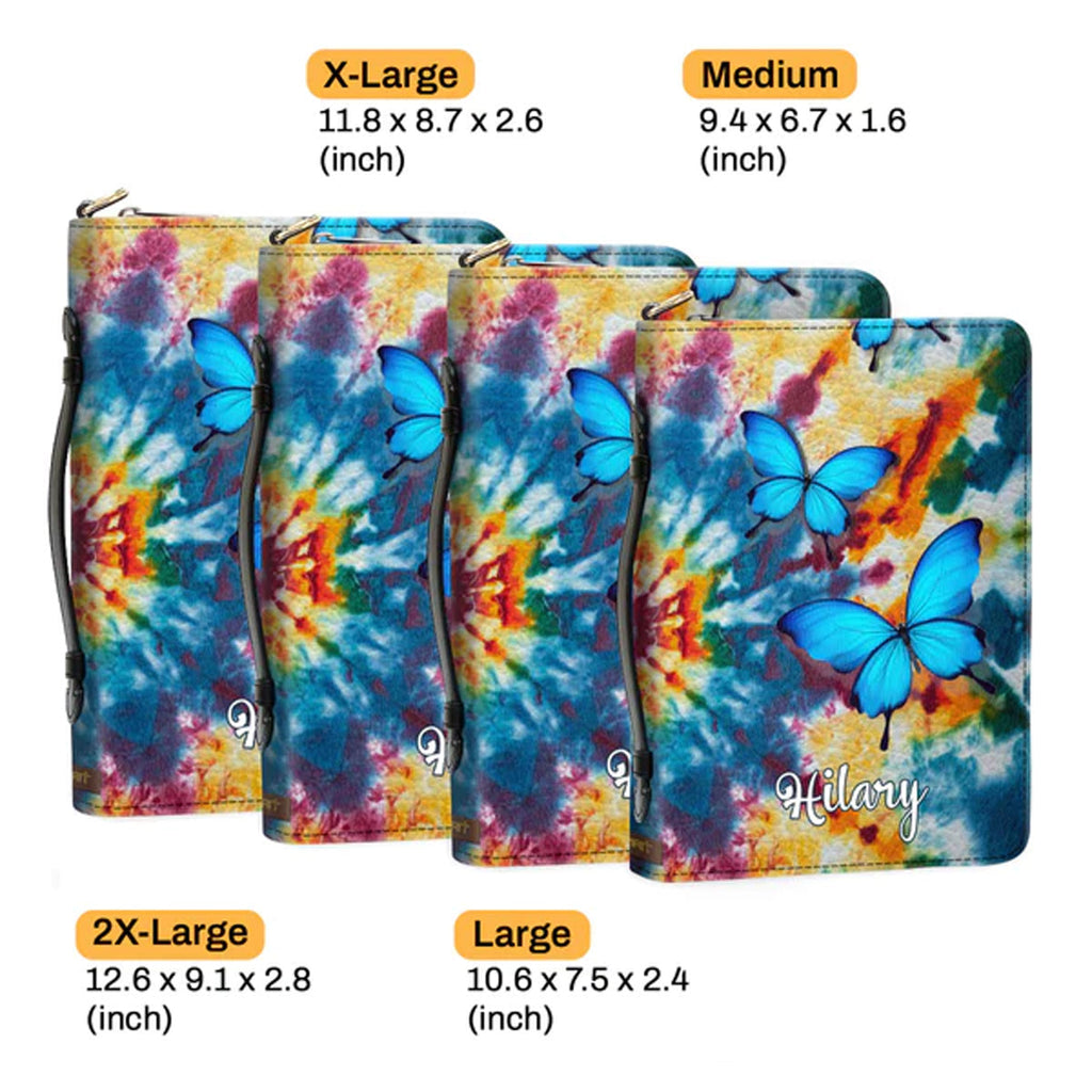 Personalized Let Go & Let God Butterfly Bible Cover
