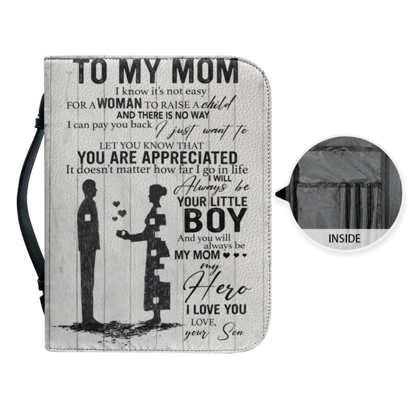 Personalized To My Mom Leather Bible Cover