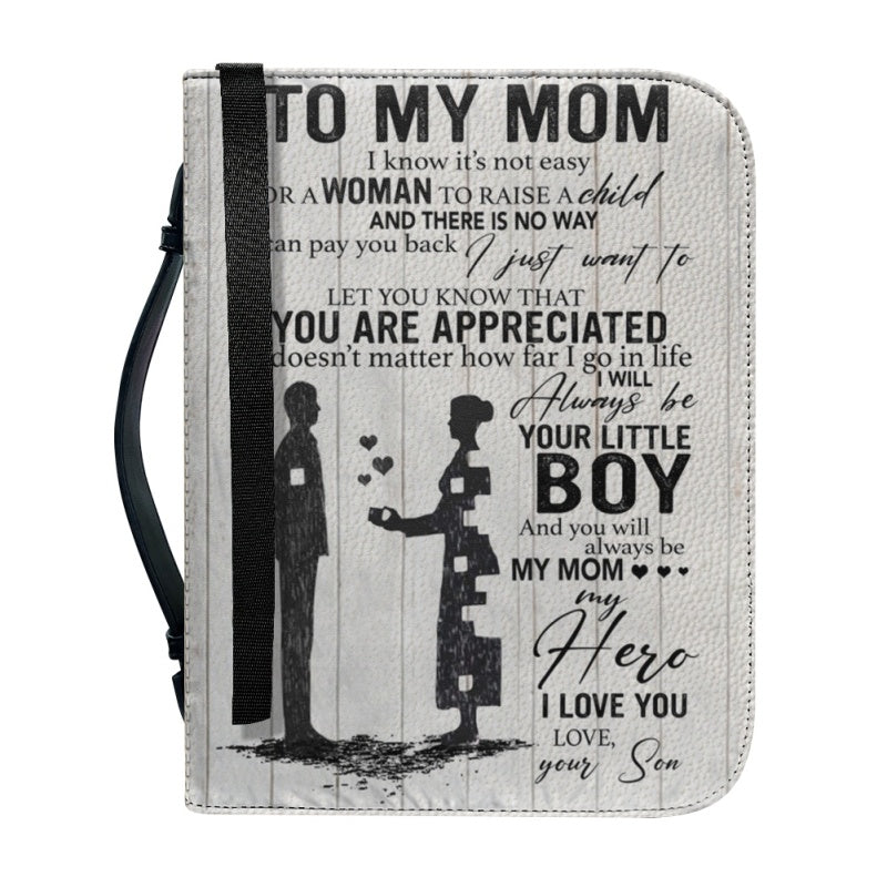 Personalized To My Mom Leather Bible Cover