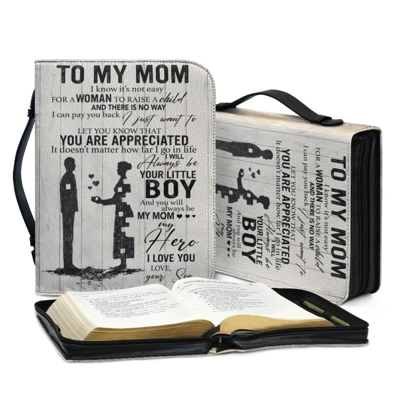 Personalized To My Mom Leather Bible Cover