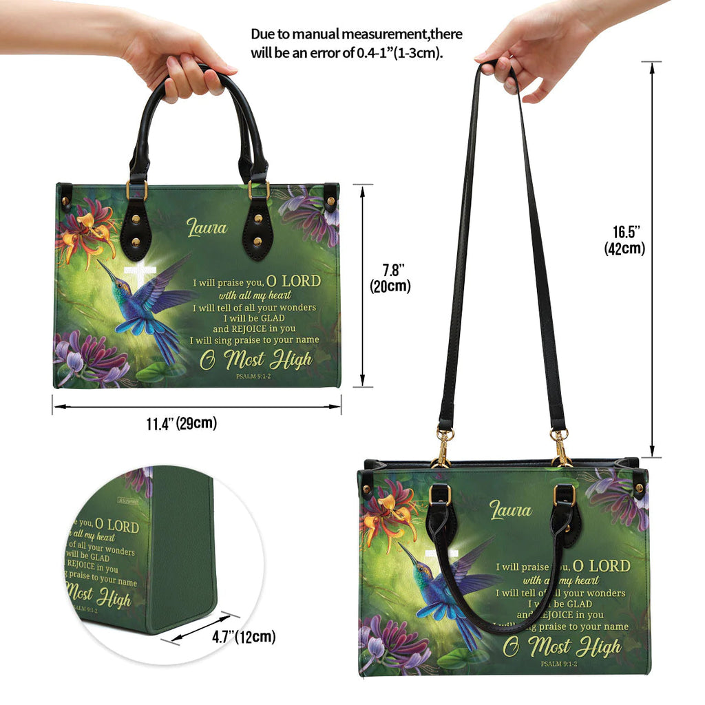 I Will Praise You Personalized Leather Tote Bag