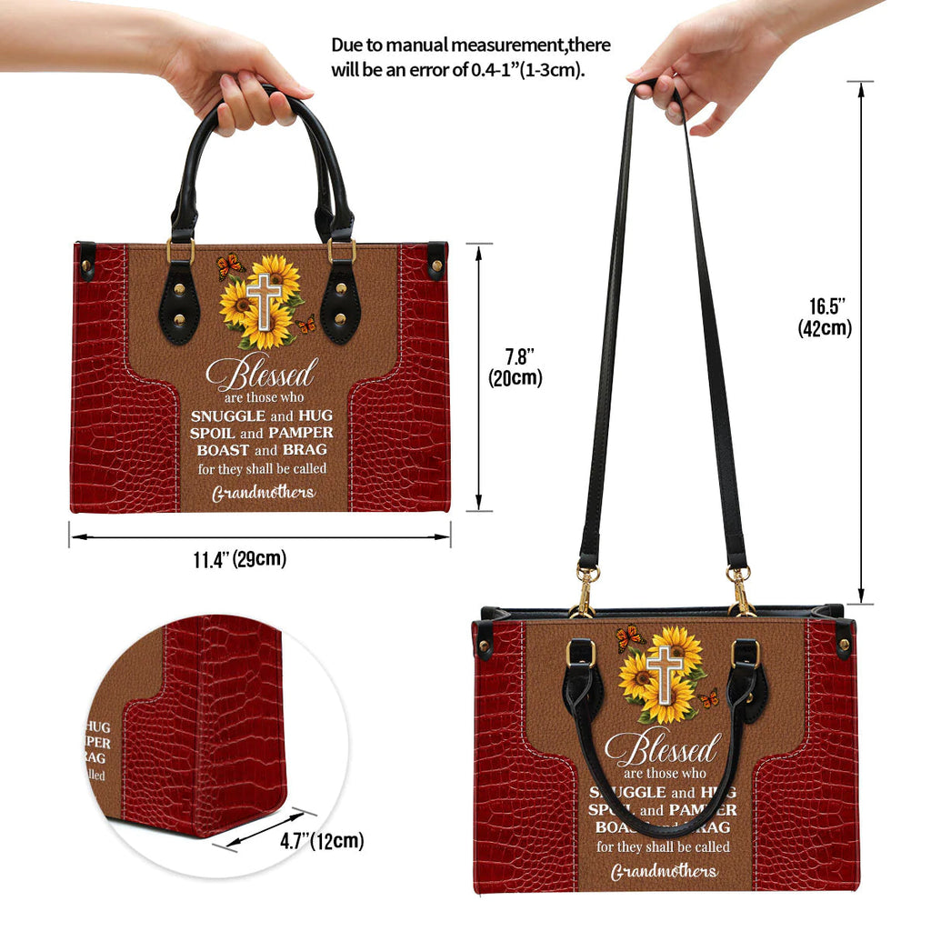 Blessed Personalized Christian Leather Tote Bag