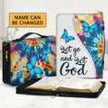 Personalized Let Go & Let God Butterfly Bible Cover