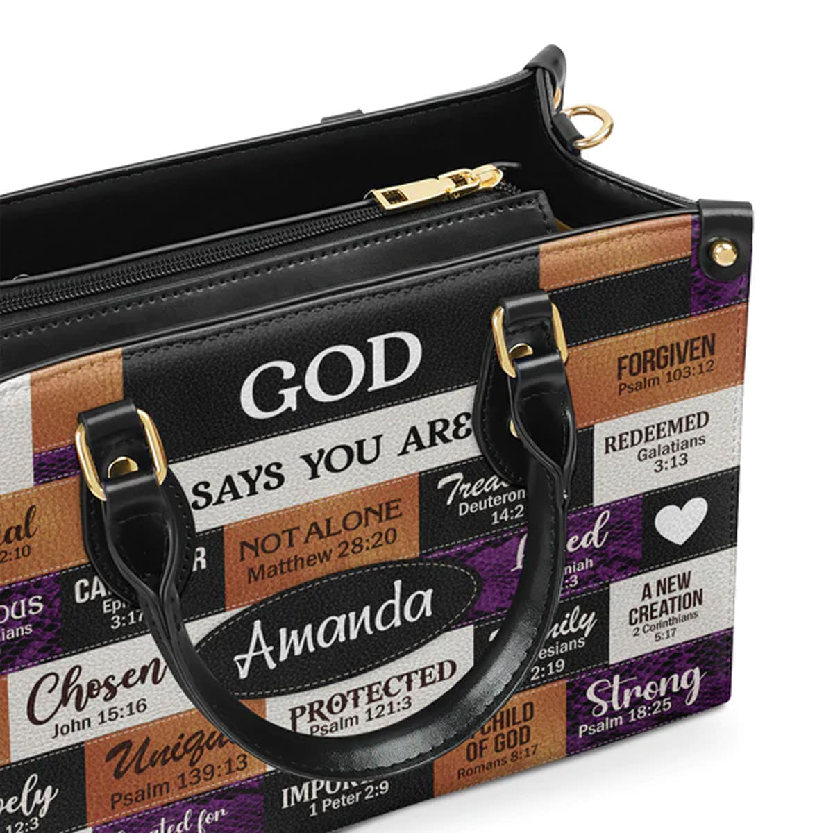 God Says You Are Personalized Leather Tote Bag