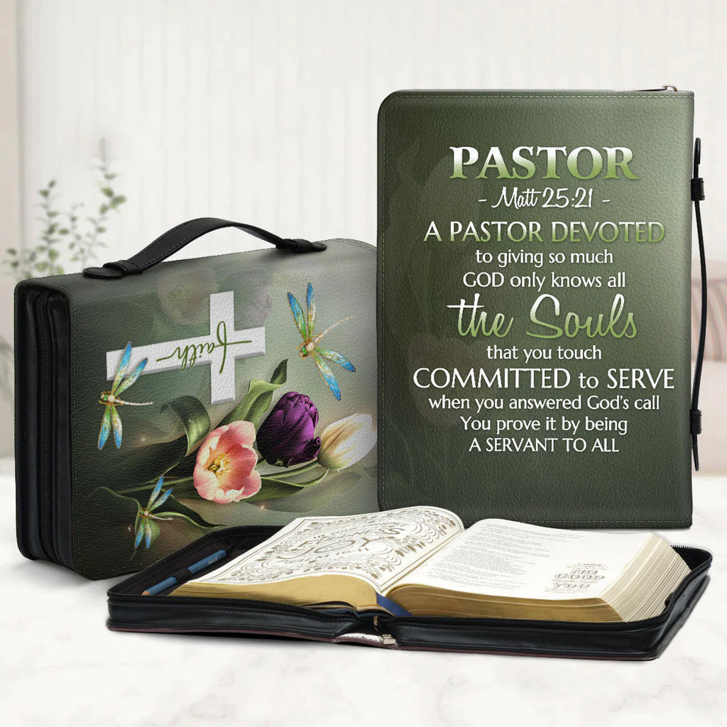 Personalized Pastor Bible Cover - Matt 25:21