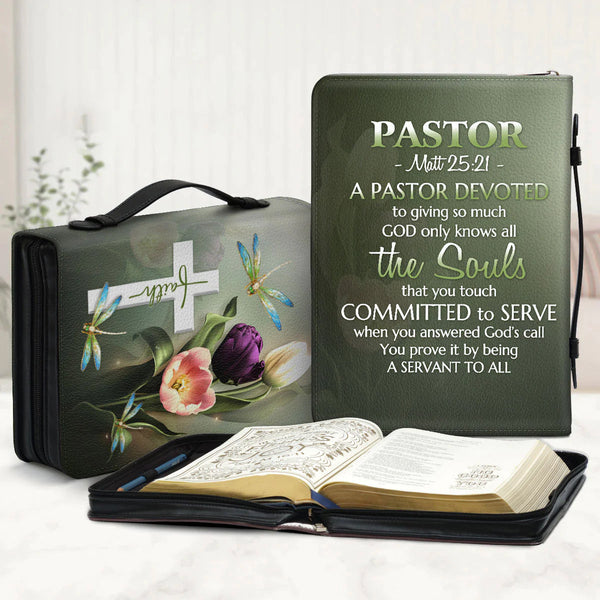 Personalized Pastor Bible Cover - Matt 25:21
