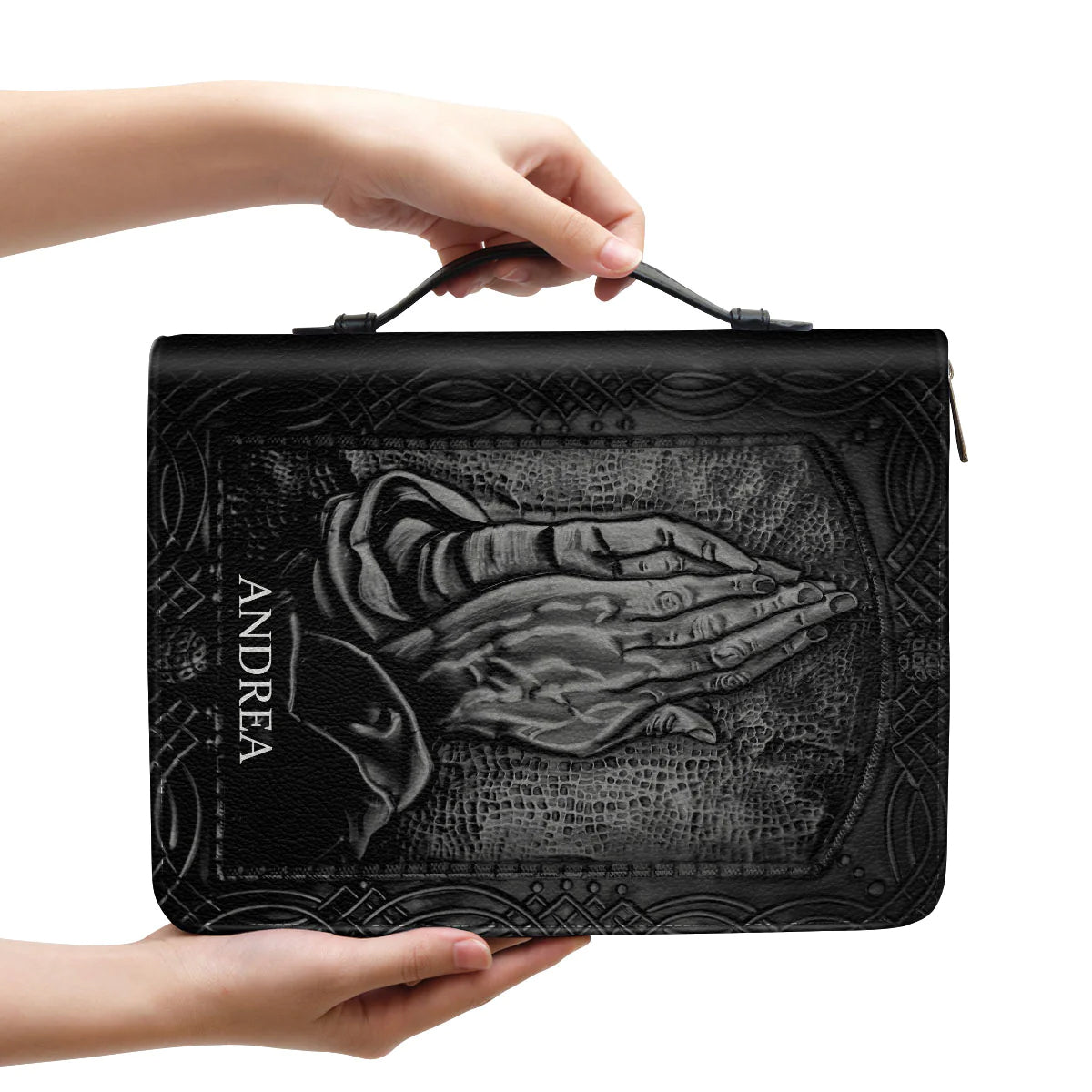 Personalized Praying Hands Bible Cover Case