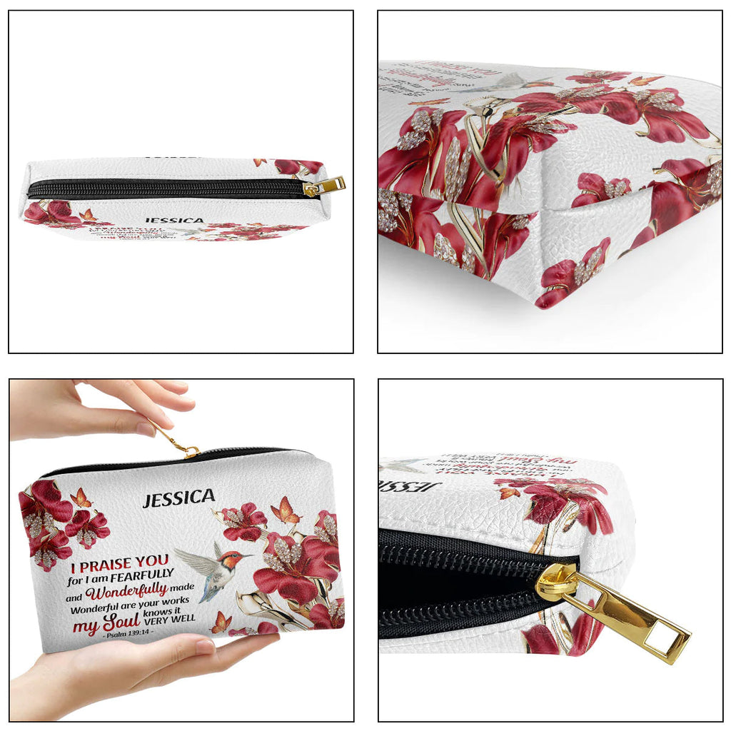 My Soul Knows It Very Well Leather Cosmetic Bag