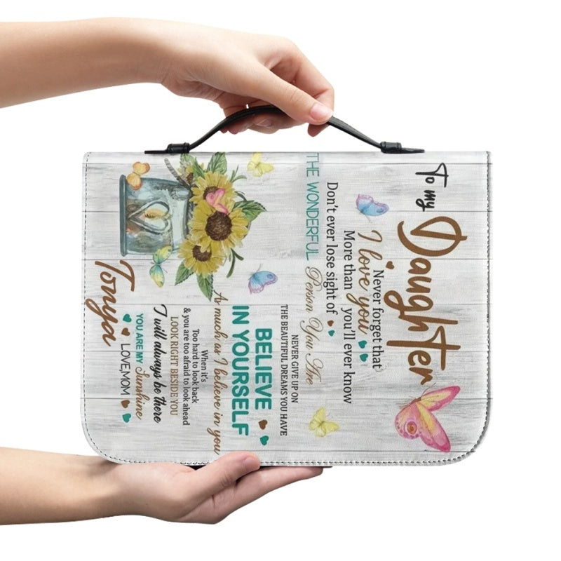 Personalized Sunflower Cross Bible Cover