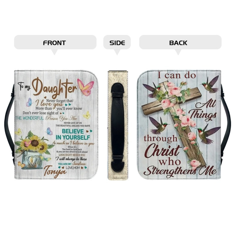 Personalized Sunflower Cross Bible Cover