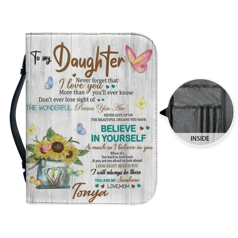 Personalized Sunflower Cross Bible Cover