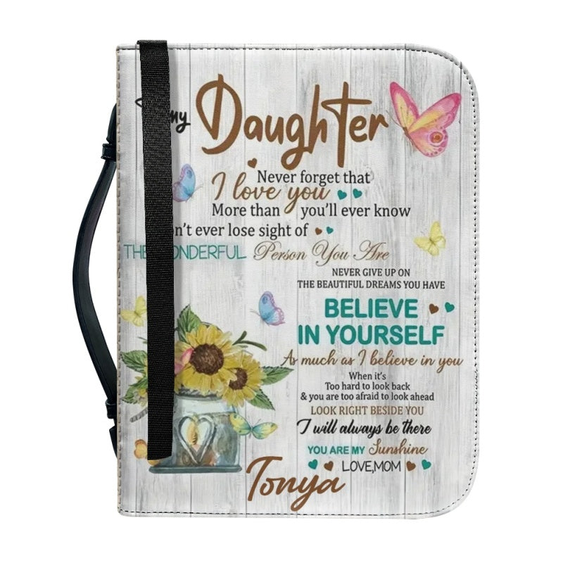Personalized Sunflower Cross Bible Cover