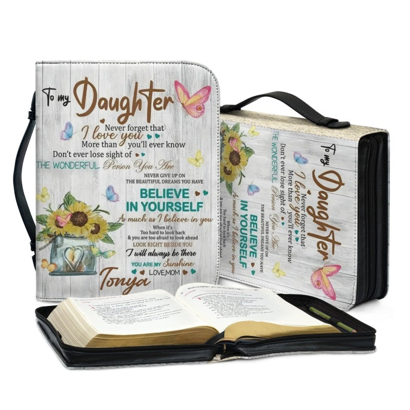 Personalized Sunflower Cross Bible Cover