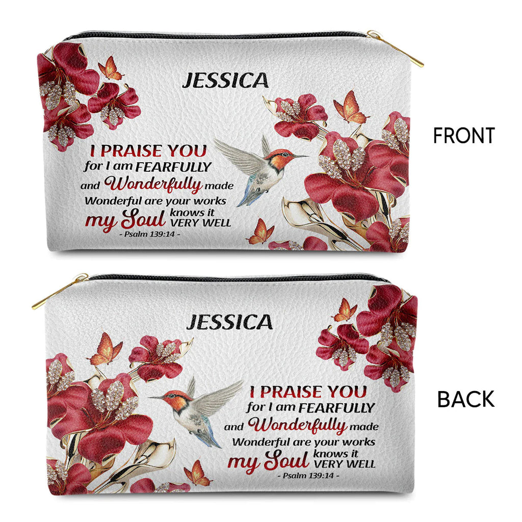 My Soul Knows It Very Well Leather Cosmetic Bag