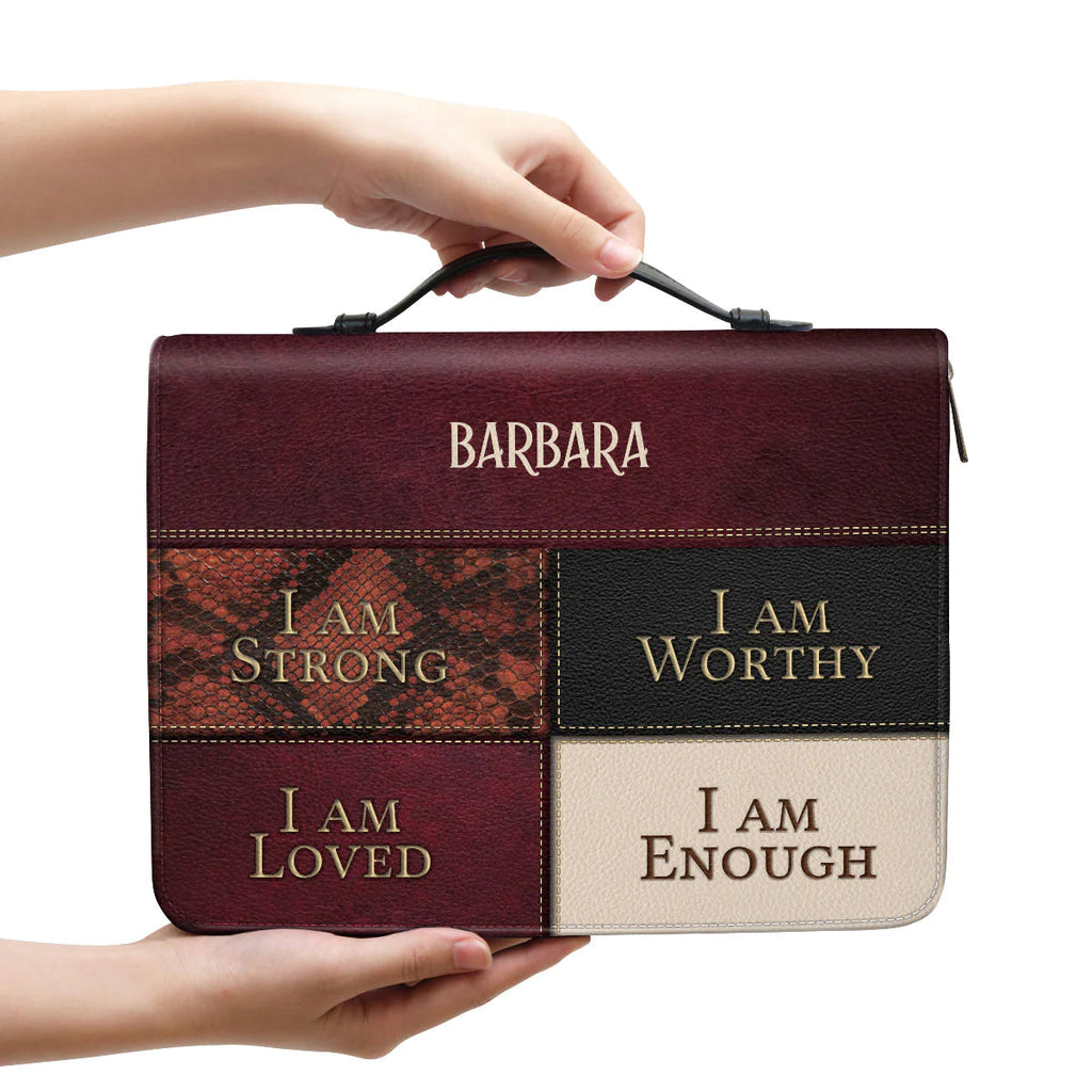 Personalized I Am Strong Bible Cover for Women