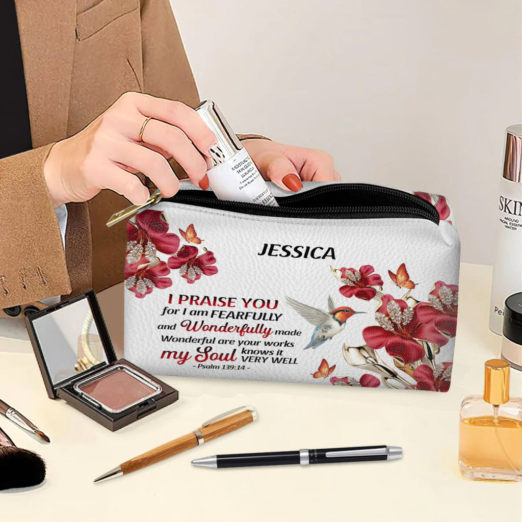 My Soul Knows It Very Well Leather Cosmetic Bag