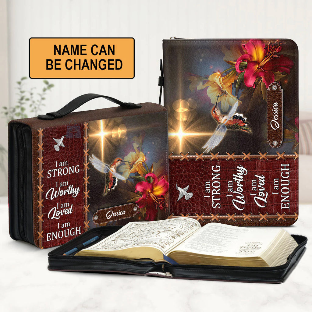 Personalized I Am Enough Women's Bible Cover