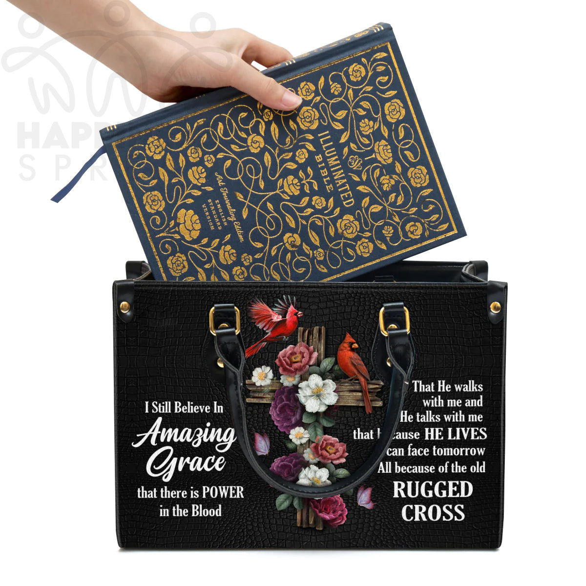 Personalized Amazing Grace Leather Handbag
