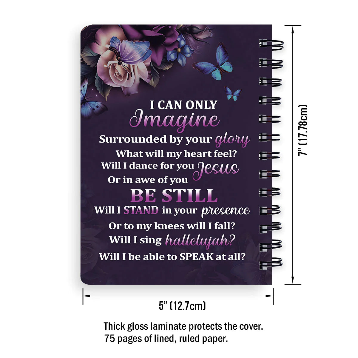 Personalized "I Can Imagine" Christian Spiral Journal