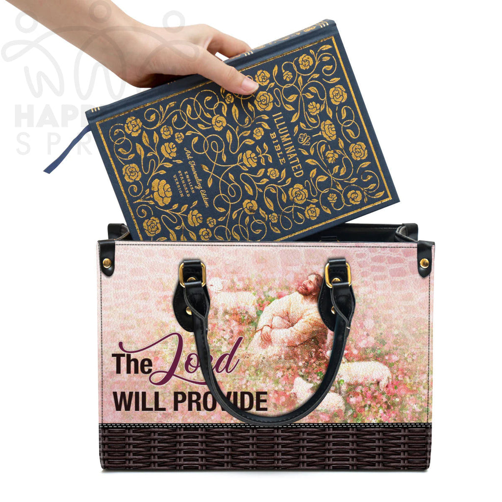 The Lord Will Provide Personalized Leather Tote Bag