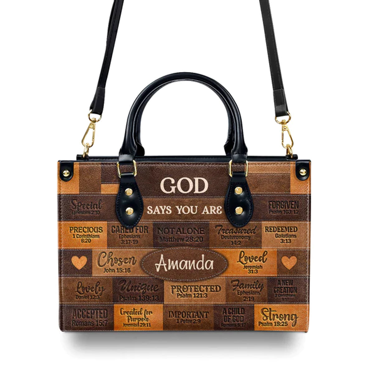 Personalized God Says You Are Leather Tote Bag