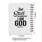Personalized "Be Still & Know That I Am God" Spiral Journal